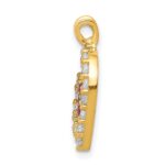10k CZ Heart & Flower Pendant - Image 2