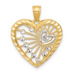 10K w/Rhodium Heart Charm