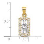10K w/ Rhodium CZ I LOVE YOU Charm - Image 3