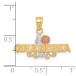 10K Two-Tone w/White Rhodium #1 GRANDMA Charm - Image 3