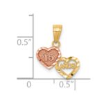 10K Two-Tone Small 15 ANOS Charm - Image 3