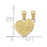 10K BIG SIS, Lil SIS Break-Apart Heart Charm - Image 3