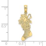 10K Polished Christmas Stocking Pendant - Image 3