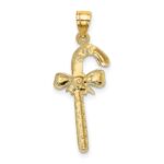 10K Solid Polished Candy Cane Pendant - Image 4