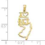 10K Solid New Jersey State Pendant - Image 4