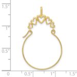 10k Polished 5-Heart Charm Holder - Image 3