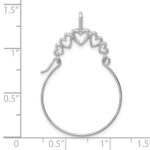 10k White Gold Polished 5-Heart Charm Holder - Image 2