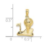 10k Solid Polished Golfing Charm - Image 3