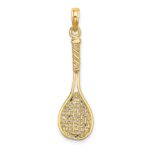 10K Solid Polished 3-D Tennis Racquet Charm - Image 4