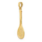 10K Solid Polished 3-D Tennis Racquet Charm - Image 5
