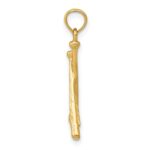 10K Polished Open-Backed Bats and Baseball Pendant - Image 2