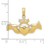 10k Polished Claddagh Pendant - Image 3