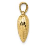 10K Polished & Textured 3-D Heart Pendant - Image 2