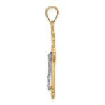 10K Two-tone Diamond-cut Crucifix Pendant - Image 2