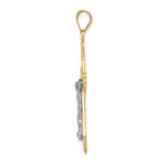 10K Two-tone Diamond-cut Crucifix Pendant - Image 2