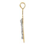 10K Two-tone Diamond-cut Crucifix Pendant - Image 2