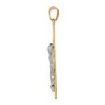 10K Two-tone Diamond-cut Crucifix Pendant - Image 2