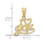 10K Polished & Textured I Heart You Pendant - Image 3