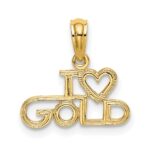10K Polished / Textured I LOVE GOLD Charm