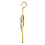 10K Tri-color Large Draped INRI Crucifix Pendant - Image 2