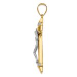 10k Two-tone CZ Crucifix Pendant - Image 2