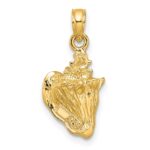 10k Enameled 3-D Conch Shell Pendant - Image 4