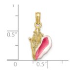 10k Enameled 3-D Conch Shell Pendant - Image 3