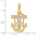 10k Two-tone Mariner's Crucifix Pendant - Image 3