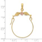10k Two-tone Leaves w/Flower Charm Holder - Image 3