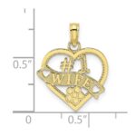 10K #1 WIFE Heart Pendant - Image 3