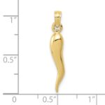 10K Medium Italian Horn Pendant - Image 4