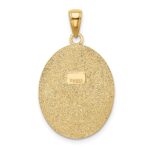 10k Fleur-De-Lis on Oval Disk Pendant - Image 4
