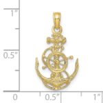 10k Small Anchor w/Wheel Pendant - Image 3