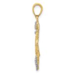 10k w/Rhodium Anchor w/Rope Pendant - Image 2