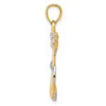 10k YG W/ Rhodium Anchor w/Rope Pendant - Image 2