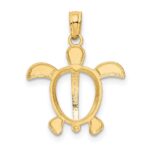 10K w/Rhodium Turtle Pendant - Image 3