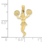 10K Cheerleader with Pom-Poms Pendant - Image 3
