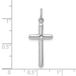 10k White Gold Cross Pendant - Image 2