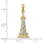10K and Rhodium Cape Hatteras Lighthouse Pendant - Image 3