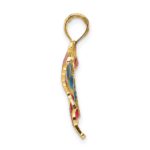 10K Blue & Red Enameled Butterfly Pendant - Image 2