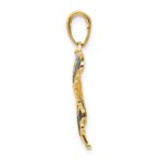 10K Yellow Enameled Butterfly Pendant - Image 2