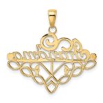 10K GRANDMA Birthstone Charm Holder Pendant - Image 3