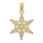 10k Polished Snowflake Charm - Image 4