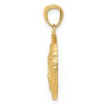 10k Gold Polished Large Sand Dollar Pendant - Image 2