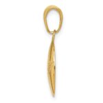 10K Gold Polished Baseball Closed Back Pendant - Image 2
