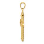 10K Gold Polished Textured Cross Pendant - Image 2
