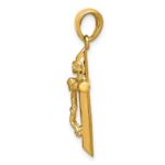 10K Gold Polished 2-D Crucifix with Jesus on Cross Pendant - Image 2