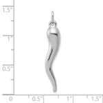 10k White Gold Italian Horn Charm - Image 2
