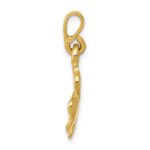 10k Gold Polished & Textured Four Leaf Clover Pendant - Image 2