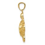 10k Diamond-cut Polished Sea Turtle Pendant - Image 2